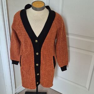 Women's Black and Brown Teddy Jacket